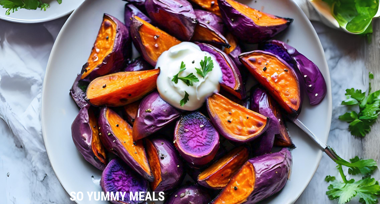 Roasted Purple Sweet Potato Wedges