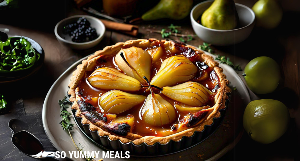 Salted Caramel and Pear Tart